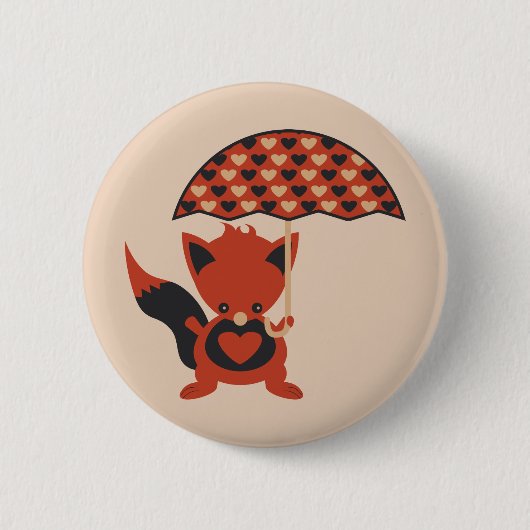Badge Rond 5 Cm Coeurs Foxy (Devant)