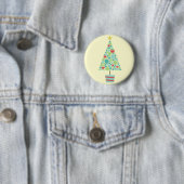Badge Rond 5 Cm Coeurs mignons pastel moderne sapin de Noël (En situation)