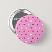 Badge Rond 5 Cm Coeurs polka rose (Devant & derrière)