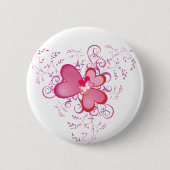 Badge Rond 5 Cm Coeurs roses (Devant)