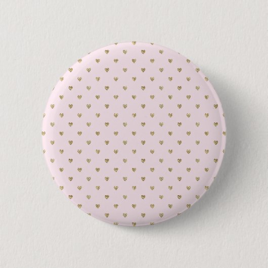 Badge Rond 5 Cm Cœurs roses dorés (Devant)