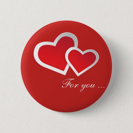 Badge Rond 5 Cm Coeurs rouges Pour vous ... Personnalisez (Devant)