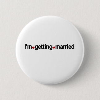 Badge Rond 5 Cm Coeurs rouges que je me marie