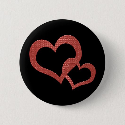Badge Rond 5 Cm Coeurs rouges relatifs (Devant)