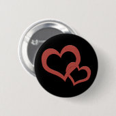 Badge Rond 5 Cm Coeurs rouges relatifs (Devant & derrière)