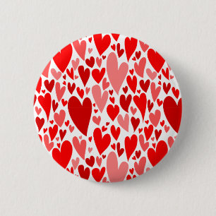 Badge Rond 5 Cm Coeurs rouges super et romantiques Saint-Valentin