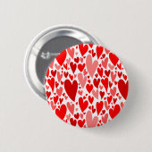 Badge Rond 5 Cm Coeurs rouges super et romantiques Saint-Valentin (Devant & derrière)