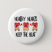 Badge Rond 5 Cm Coeurs sains (Devant)