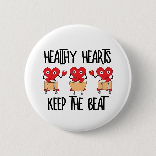 Badge Rond 5 Cm Coeurs sains (Devant)