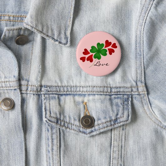 Badge Rond 5 Cm Coeurs shamrocks romantiques (En situation)