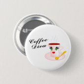 Badge Rond 5 Cm Coffee Diva (Devant & derrière)