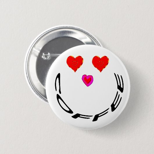 Badge Rond 5 Cm Coffee Lover (Devant & derrière)