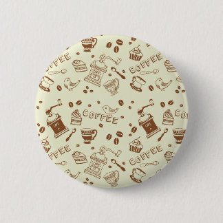 Badge Rond 5 Cm Coffee pattern
