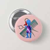 Badge Rond 5 Cm Coiffeur (Devant & derrière)