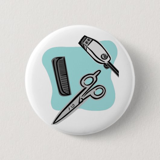 Badge Rond 5 Cm Coiffeur de bouton (Devant)