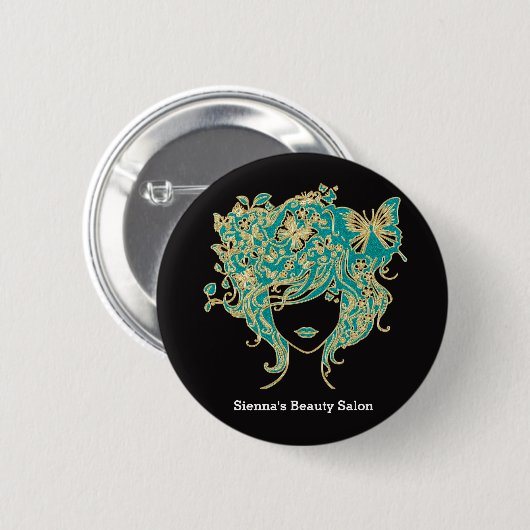 Badge Rond 5 Cm Coiffeuse (Devant & derrière)