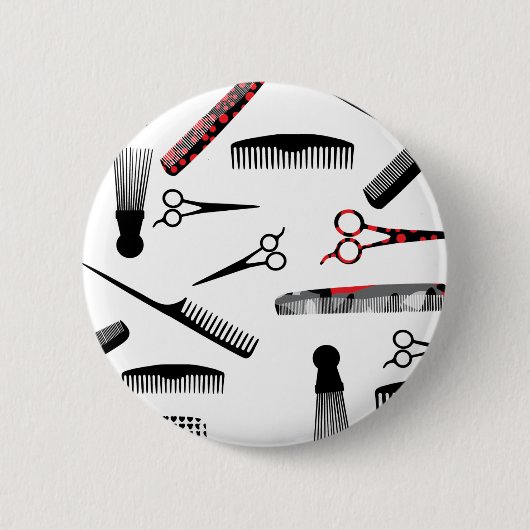 Badge Rond 5 Cm Coiffure naturelle rouge noir (Devant)