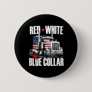 Badge Rond 5 Cm Col Bleu Blanc Et Rouge Patriote Américain