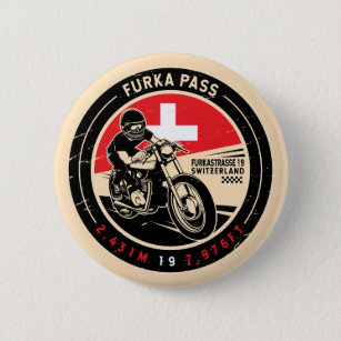 Badge Rond 5 Cm Col Furka   Suisse   Motorcycle
