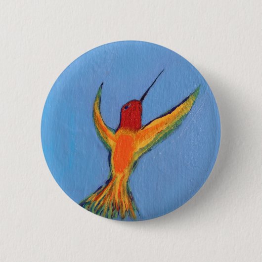 Badge Rond 5 Cm Colibri bleu (Devant)