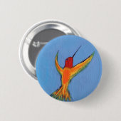 Badge Rond 5 Cm Colibri bleu (Devant & derrière)