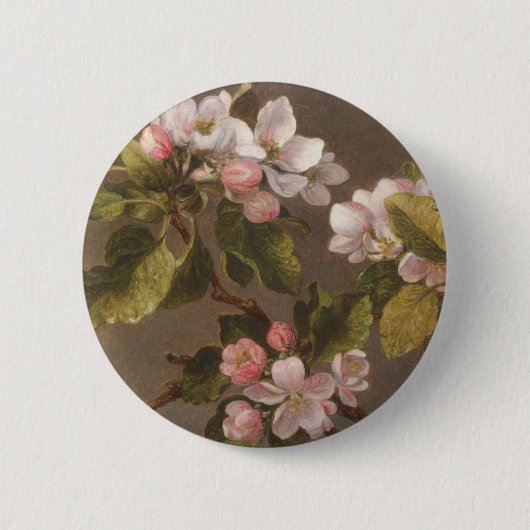 Badge Rond 5 Cm Colibri et fleurs d'Apple (Devant)