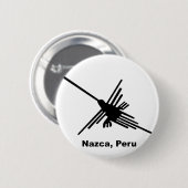 Badge Rond 5 Cm Colibri Nazca, Pérou (Devant & derrière)