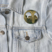Badge Rond 5 Cm Colisée vue à travers les Arcades à Rome, Italie (En situation)