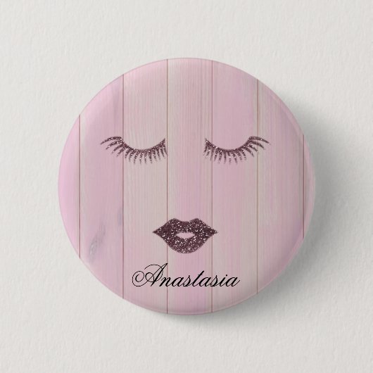 Badge Rond 5 Cm Coll rose doux (Devant)