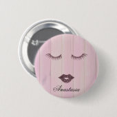 Badge Rond 5 Cm Coll rose doux (Devant & derrière)
