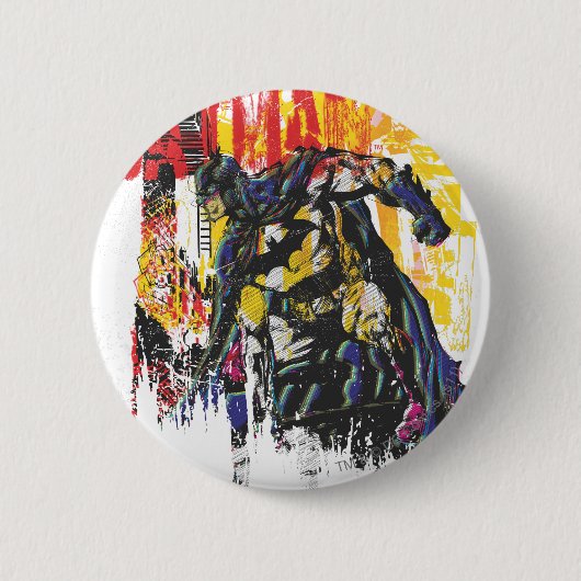 Badge Rond 5 Cm Collage d'art de la ligne Batman (Devant)