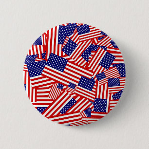 Badge Rond 5 Cm Collage de drapeau américain
