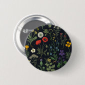 Badge Rond 5 Cm Collage de fleurs sauvages (Devant & derrière)