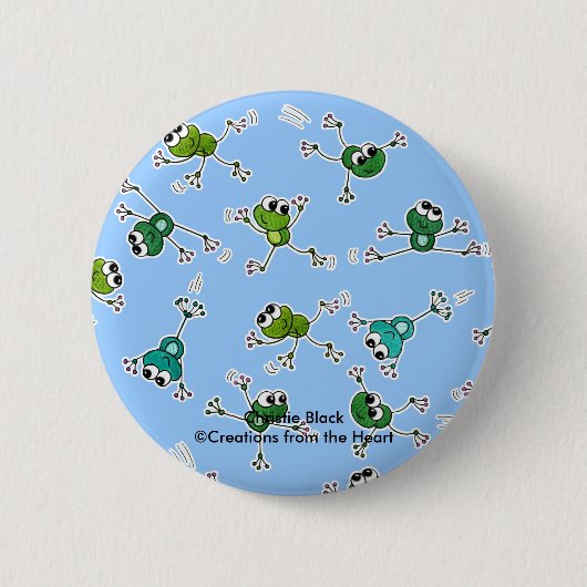 Badge Rond 5 Cm Collage de grenouilles (Devant)