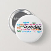 Badge Rond 5 Cm Collage de mot de Geocaching (Devant & derrière)