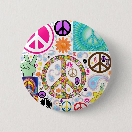 Badge Rond 5 Cm Collage de paix (Devant)