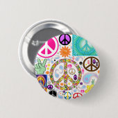 Badge Rond 5 Cm Collage de paix (Devant & derrière)