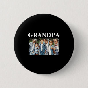 Badge Rond 5 Cm Collage de photos cadeau grand-père D