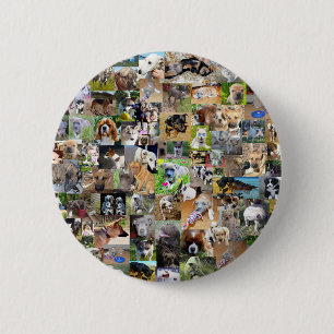 Badge Rond 5 Cm Collage de photos de chiens,