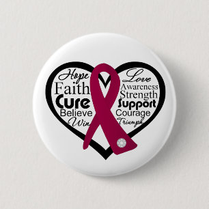 Badge Rond 5 Cm Collage de ruban de coeur - amylose