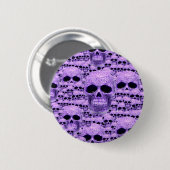 Badge Rond 5 Cm Collage du crâne violet celtique (Devant & derrière)