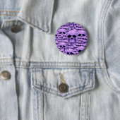 Badge Rond 5 Cm Collage du crâne violet celtique (En situation)