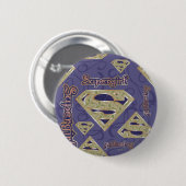 Badge Rond 5 Cm Collage du logo super girl Fancy (Devant & derrière)