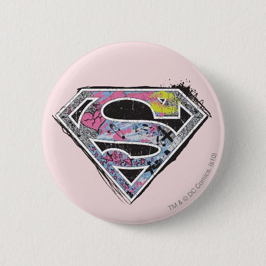 Badge Rond 5 Cm Collage du logo Supergirl (Devant)