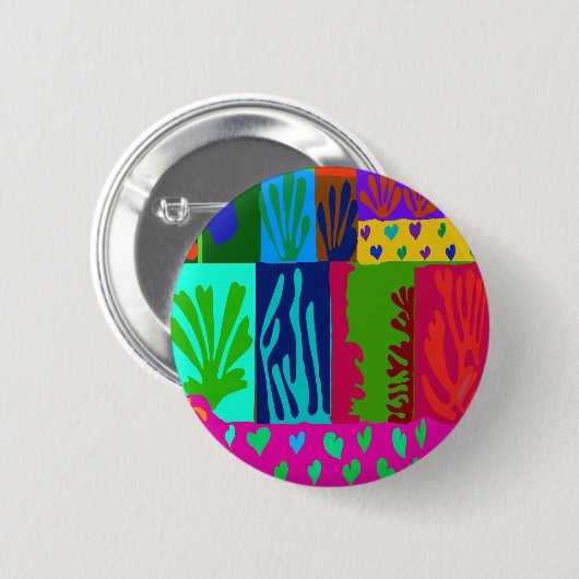 Badge Rond 5 Cm Collage Ode to Matisse (Devant & derrière)