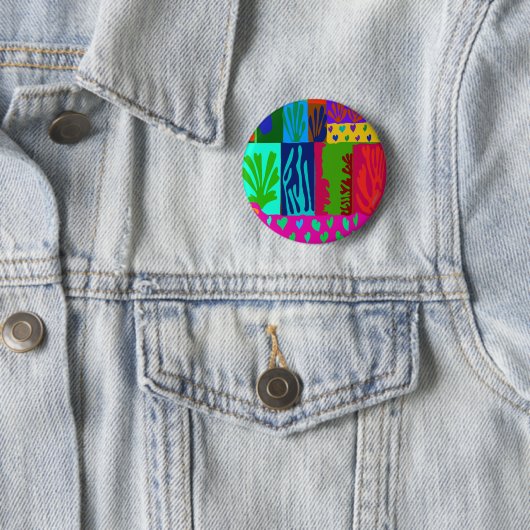 Badge Rond 5 Cm Collage Ode to Matisse (En situation)