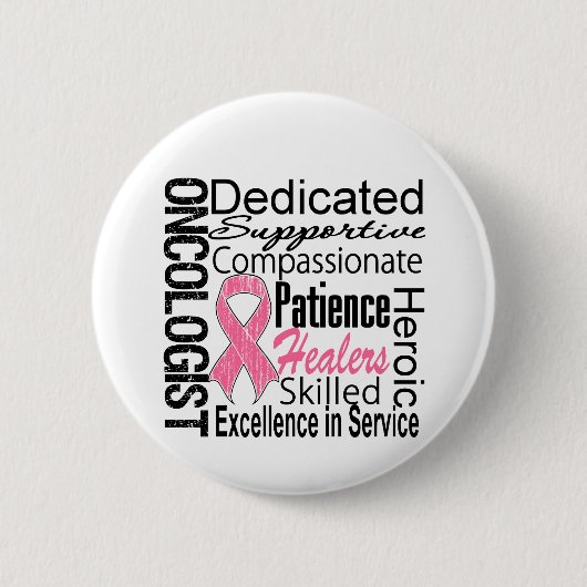 Badge Rond 5 Cm Collage Oncologiste du cancer du sein (Devant)