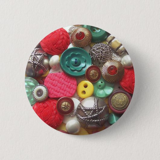 Badge Rond 5 Cm Collage rouge et vert de bouton (Devant)