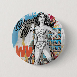 Badge Rond 5 Cm Collage Wonder Woman 2