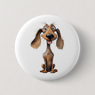 Badge Rond 5 Cm Collection d'art de race de chien de dessin animé